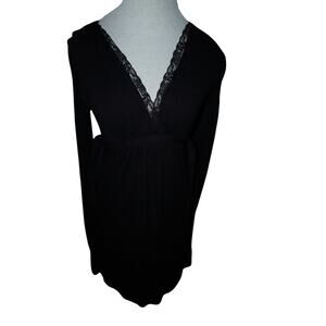 Zara Collection Black Lace Trim Long Sleeve Wrap Top – Size Small –  Portugal